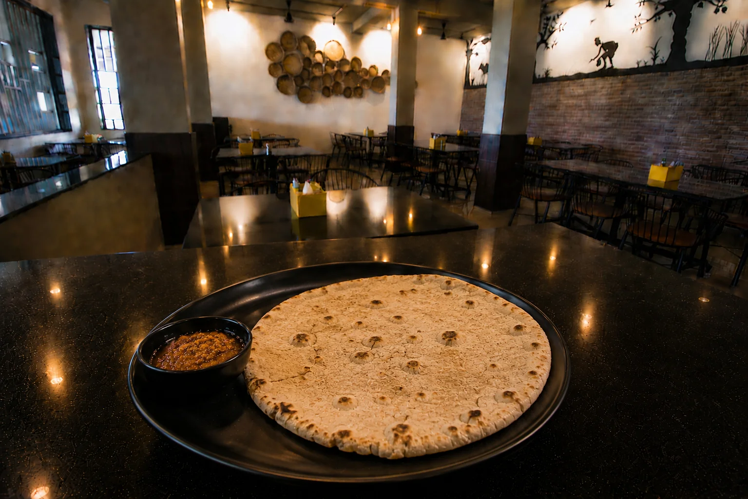Bhakri - Veg dish at The Farmer's Kitchen Shirwal