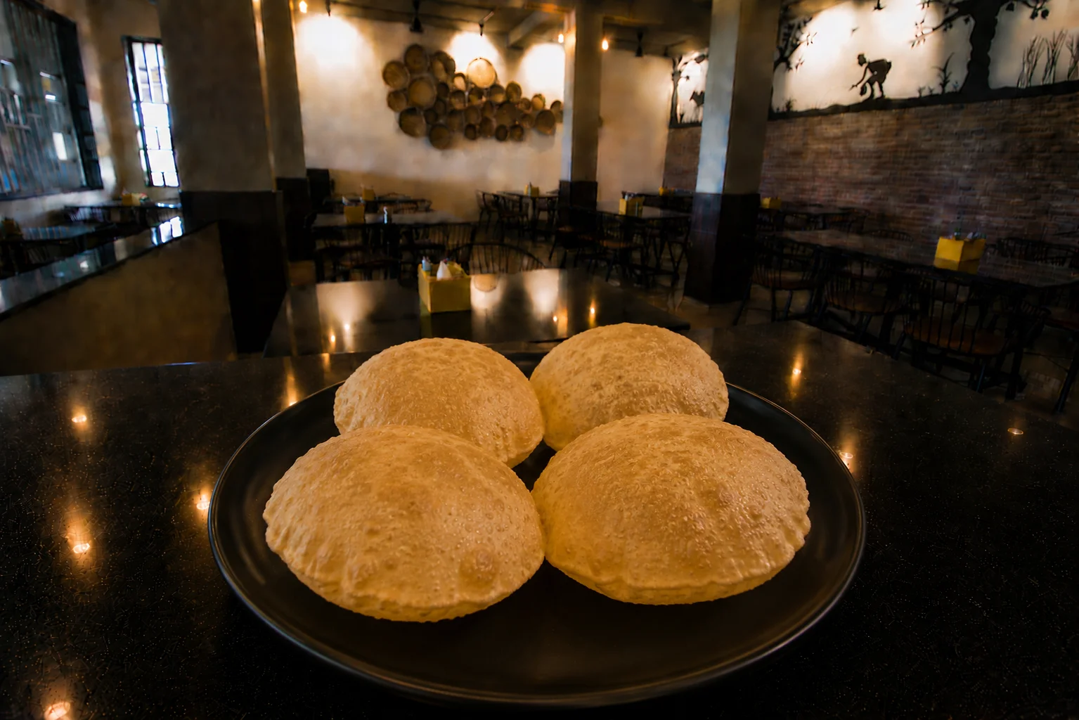 Puri - Veg dish at The Farmer's Kitchen Shirwal